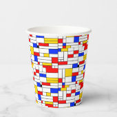 Piet Mondrian Style Abstract Art Coffee Mok Paper Papieren Bekers (Achterkant)