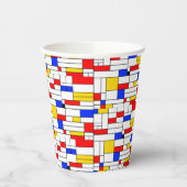 Piet Mondrian Style Abstract Art Coffee Mok Paper Papieren Bekers (Links)