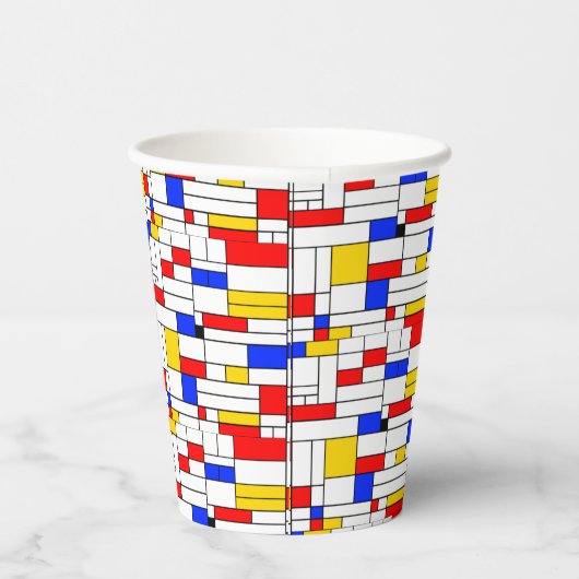 Piet Mondrian Style Abstract Art Coffee Mok Paper Papieren Bekers (Rechts)