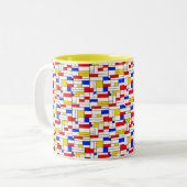 Piet Mondrian Style Abstracte Art Coffee-Mok Tweekleurige Koffiemok (Voorkant links)