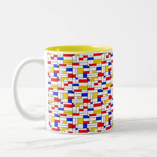 Piet Mondrian Style Abstracte Art Coffee-Mok Tweekleurige Koffiemok (Links)