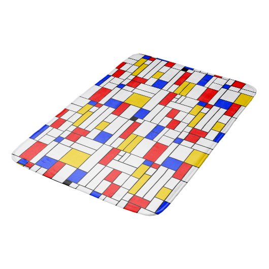 Piet Mondrian Style Abstracte kunst Badmat (Gekanteld)