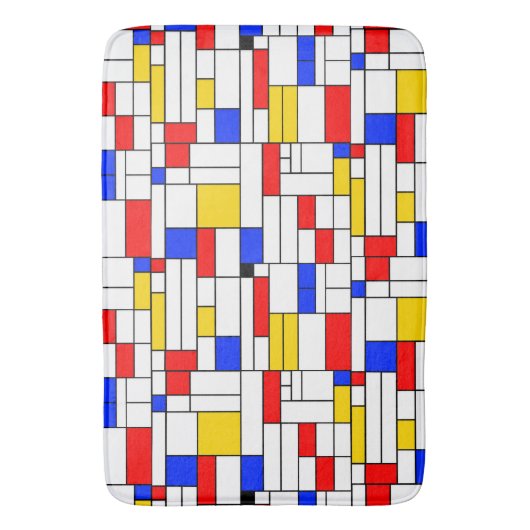 Piet Mondrian Style Abstracte kunst Badmat (Voorkant Verticaal)