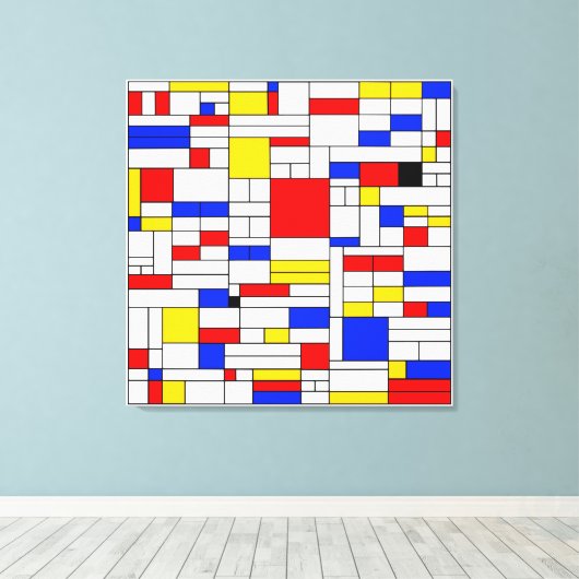 Piet Mondrian Style Abstracte kunst Canvas Afdruk (Insitu (Houten vloer))
