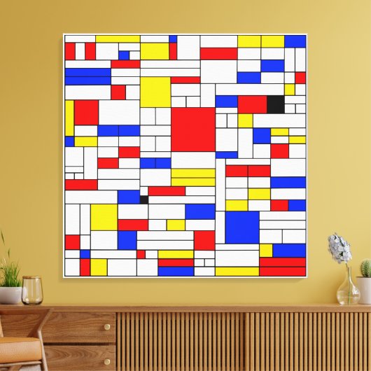 Piet Mondrian Style Abstracte kunst Canvas Afdruk (Insitu (Woonkamer))