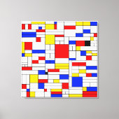 Piet Mondrian Style Abstracte kunst Canvas Afdruk (Voorkant)