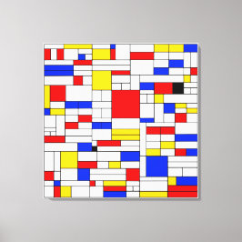 Piet Mondrian Style Abstracte kunst Canvas Afdruk