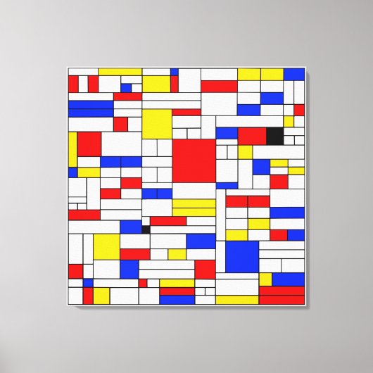 Piet Mondrian Style Abstracte kunst Canvas Afdruk (Voorkant)