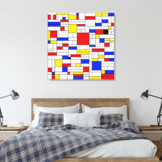 Piet Mondrian Style Abstracte kunst Canvas Afdruk (Insitu (Slaapkamer))