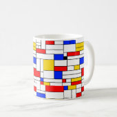 Piet Mondrian Style Abstracte kunst Koffiemok (Voorkant rechts)