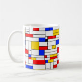 Piet Mondrian Style Abstracte kunst Koffiemok (Links)