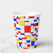 Piet Mondrian Style Abstracte kunst Papieren Bekers (Achterkant)