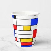 Piet Mondrian Style Abstracte kunststofkopjes Papieren Bekers (Links)