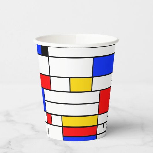 Piet Mondrian Style Abstracte kunststofkopjes Papieren Bekers (Links)