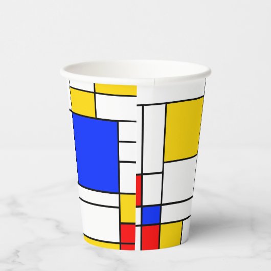 Piet Mondrian Style Abstracte kunststofkopjes Papieren Bekers (Rechts)