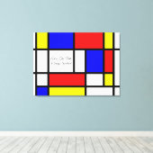 Piet Mondrian Style Art Quote of Jouw tekst Canvas Afdruk (Insitu (Houten vloer))