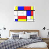 Piet Mondrian Style Art Quote of Jouw tekst Canvas Afdruk (Insitu (Slaapkamer))