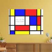 Piet Mondrian Style Art Quote of Jouw tekst Canvas Afdruk (Insitu (Woonkamer))