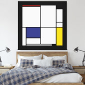 Piet Mondrian, Tableau 1 Canvas Afdruk (Insitu (Slaapkamer))