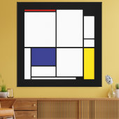Piet Mondrian, Tableau 1 Canvas Afdruk (Insitu (Woonkamer))