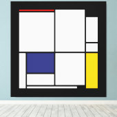 Piet Mondrian, Tableau 1 Canvas Afdruk (Insitu (Houten vloer))