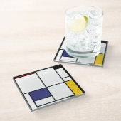 Piet Mondrian, Tableau 1 Glazen Onderzetter (Schuin)