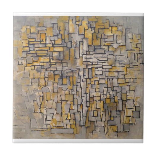 Piet Mondrian Tableau No 2 Composition No VII 1913 Tegeltje (Voorkant)