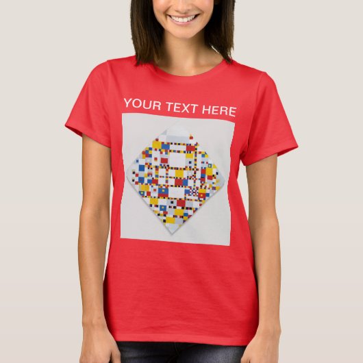 Piet Mondrian Victory Boogie Woogie Red T-Shirt (Voorkant)