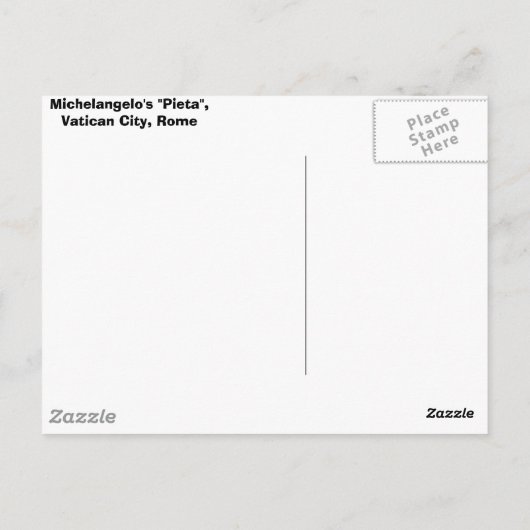 Pieta Briefkaart (Achterkant)