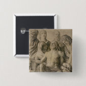 Pieta, de dode Christus Vierkante Button 5,1 Cm (Voorkant /achterkant)