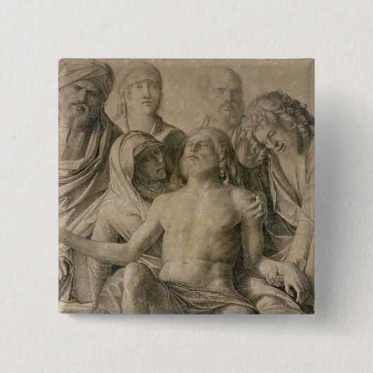 Pieta, de dode Christus Vierkante Button 5,1 Cm (Voorkant)