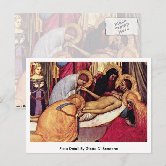 Pieta Detail van Giotto di Bondone Briefkaart (Voorkant / Achterkant)