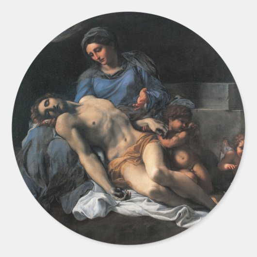 Pieta Jesus Mary Goede Vrijdag in Lent Ronde Sticker (Voorkant)