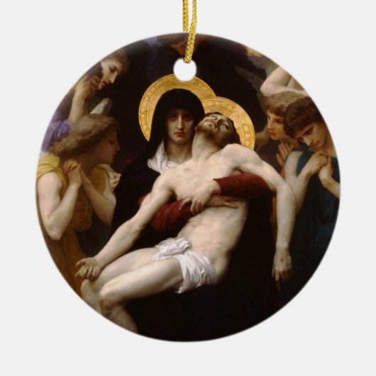 pieta Jezus Christus en Maagd Mary Keramisch Ornament (Voorkant)