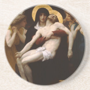 pieta Jezus Christus en Maagd Mary Zandsteen Onderzetter