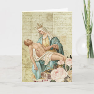 Pieta Mary en Jesus Religious Christian Kaart