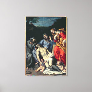 Pieta met St. Francis en St. Mary Magdalene, c.1 Canvas Afdruk