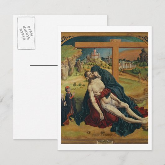 Pieta met twee donoren (olie op het paneel) briefkaart (Voorkant / Achterkant)