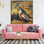 Pieta met twee donoren (olie op het paneel) canvas afdruk (Insitu (Woonkamer))