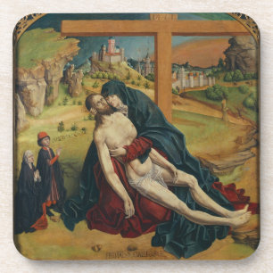 Pieta met twee donoren (olie op het paneel) drankjes onderzetter