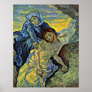 Pieta (na Delacroix) van Vincent Willem van Gogh Poster