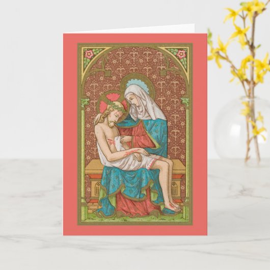 Pieta (SAU 23) Blanco groet Kaart (Gele Bloem)