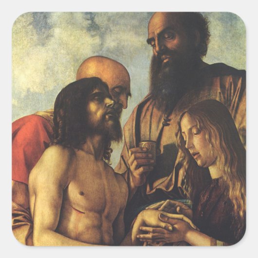 Pieta van Giovanni Bellini, Renaissance Fine Art Vierkante Sticker (Voorkant)
