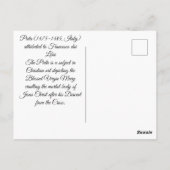 Pieta van Jezus Christus Briefkaart (Achterkant)