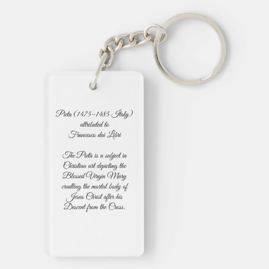 Pieta van Jezus Christus Sleutelhanger (achterkant)