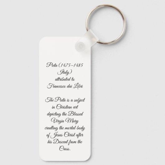 Pieta van Jezus Christus Sleutelhanger (Achterkant)