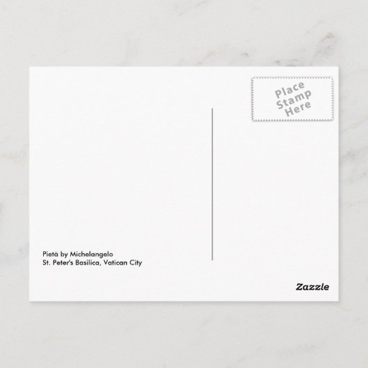 Pieta van Michelangelo Briefkaart (Achterkant)