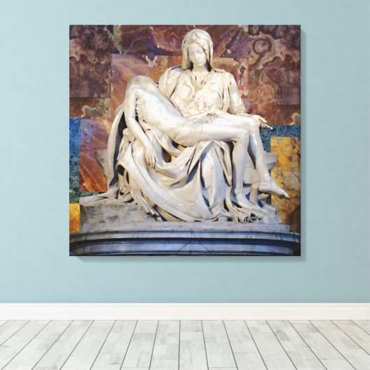 Pieta van Michelangelo Canvas Afdruk (Insitu (Houten vloer))