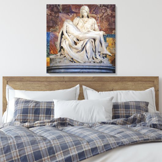 Pieta van Michelangelo Canvas Afdruk (Insitu (Slaapkamer))