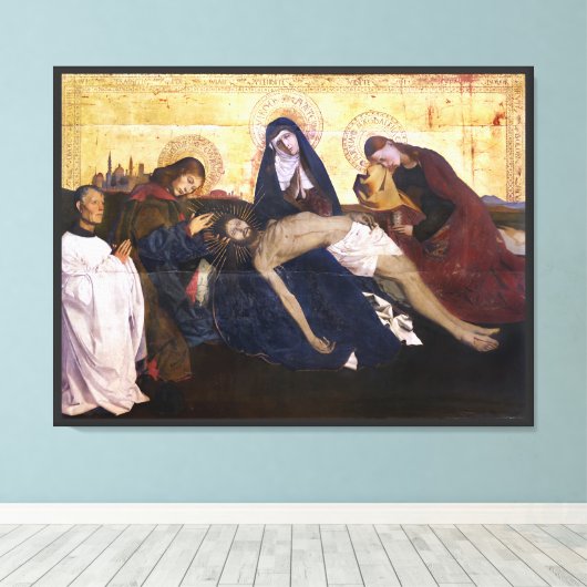 Pietà van Villeneuve-lès-Avignon Canvas Afdruk (Insitu (Houten vloer))